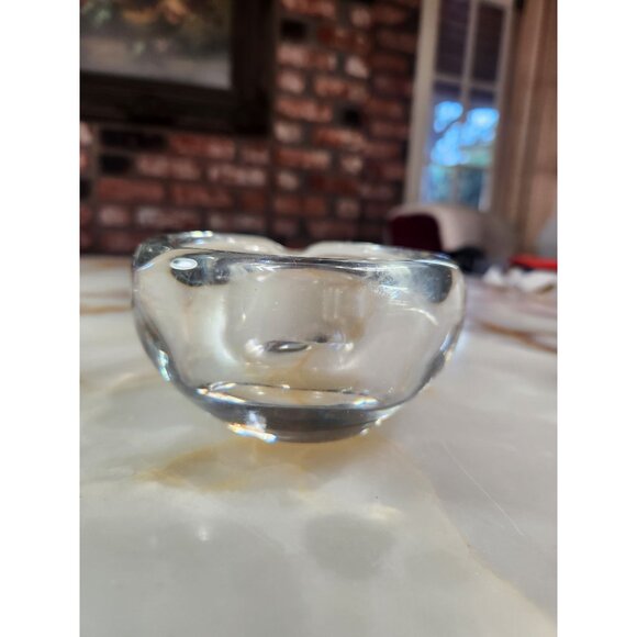 Vintage Daum France Crystal Glass Ashtray / Dish With Rounded Edges - Picture 3 of 7